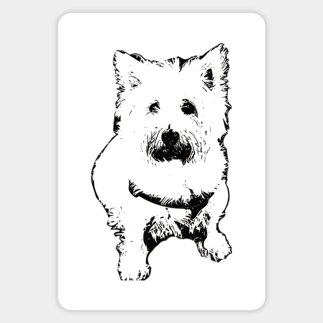 West Highland White Terrier Face Design - A Westie Christmas Gift Sticker by DoggyStyles